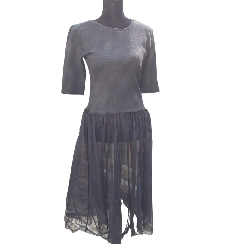Unihome‎ woman’s black sheer tulle dress, size medium